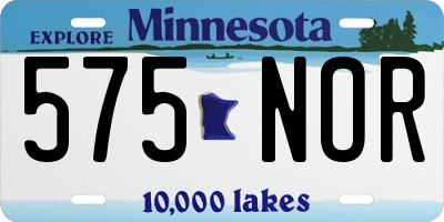 MN license plate 575NOR