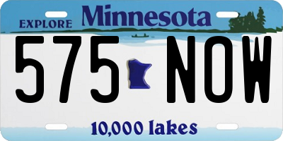 MN license plate 575NOW