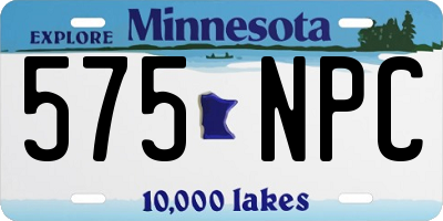 MN license plate 575NPC