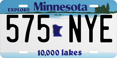 MN license plate 575NYE
