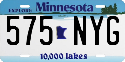 MN license plate 575NYG