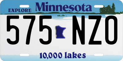 MN license plate 575NZO