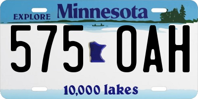 MN license plate 575OAH