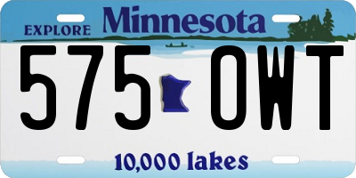 MN license plate 575OWT