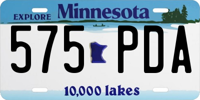 MN license plate 575PDA