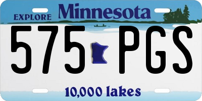 MN license plate 575PGS