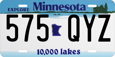 MN license plate 575QYZ