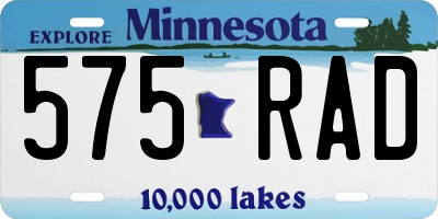MN license plate 575RAD