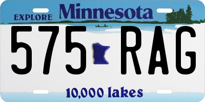 MN license plate 575RAG