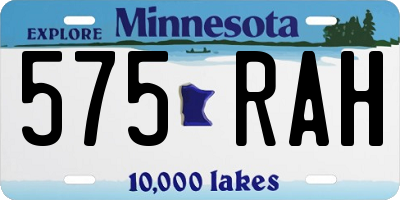 MN license plate 575RAH