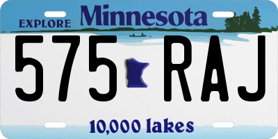 MN license plate 575RAJ