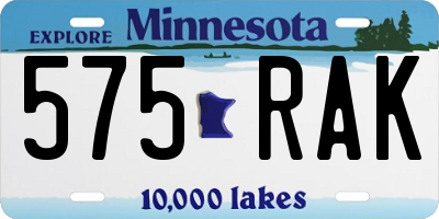 MN license plate 575RAK
