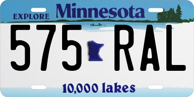 MN license plate 575RAL