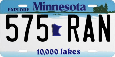 MN license plate 575RAN