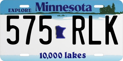 MN license plate 575RLK