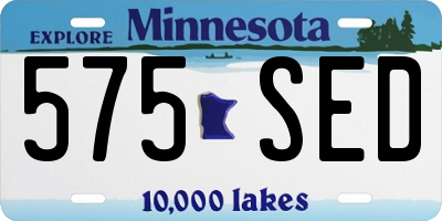 MN license plate 575SED