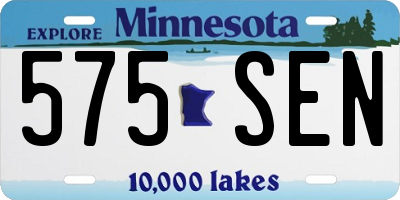 MN license plate 575SEN