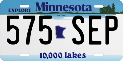 MN license plate 575SEP