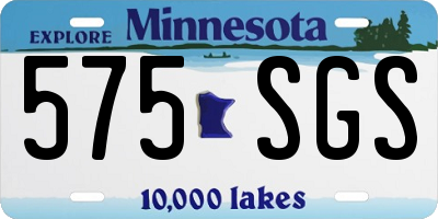 MN license plate 575SGS