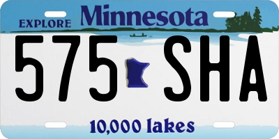 MN license plate 575SHA