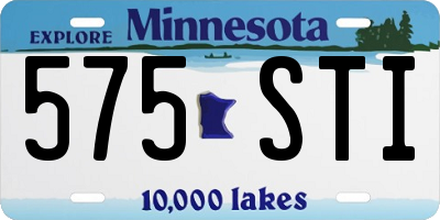 MN license plate 575STI
