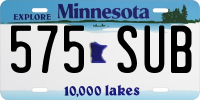 MN license plate 575SUB