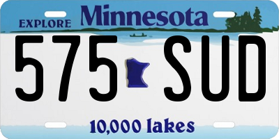 MN license plate 575SUD
