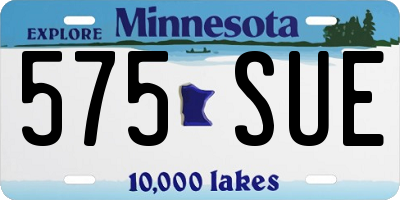 MN license plate 575SUE