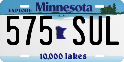 MN license plate 575SUL