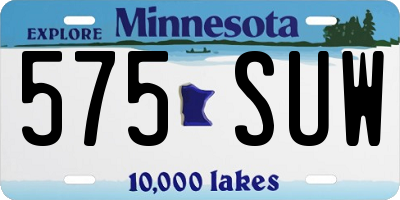 MN license plate 575SUW