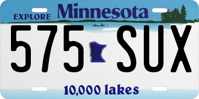 MN license plate 575SUX