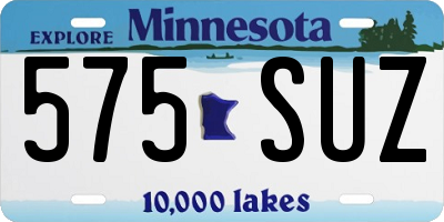 MN license plate 575SUZ