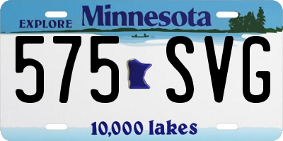 MN license plate 575SVG