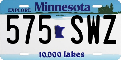 MN license plate 575SWZ