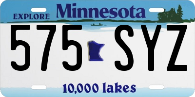 MN license plate 575SYZ
