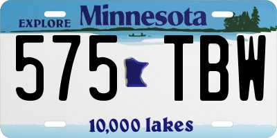 MN license plate 575TBW