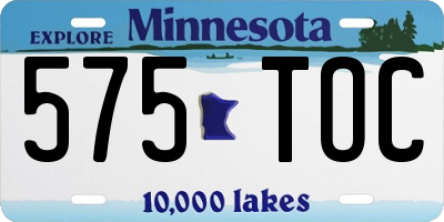 MN license plate 575TOC