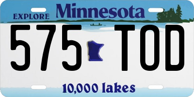 MN license plate 575TOD
