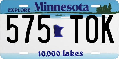 MN license plate 575TOK