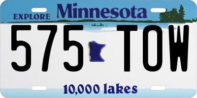 MN license plate 575TOW