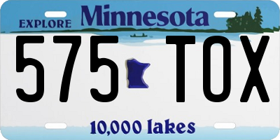 MN license plate 575TOX