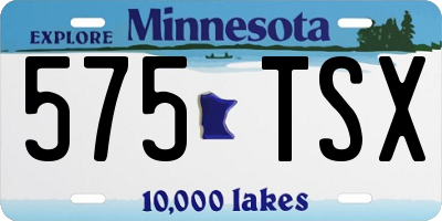 MN license plate 575TSX