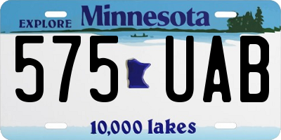 MN license plate 575UAB