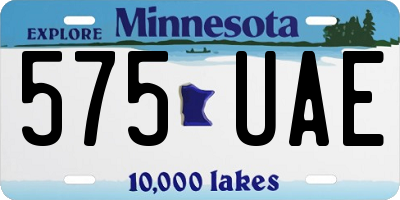 MN license plate 575UAE