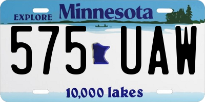 MN license plate 575UAW