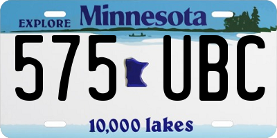 MN license plate 575UBC