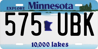 MN license plate 575UBK