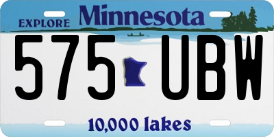 MN license plate 575UBW