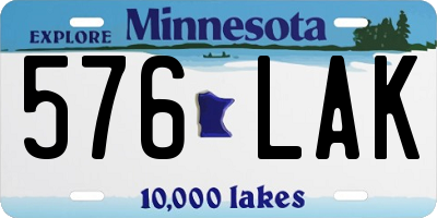 MN license plate 576LAK