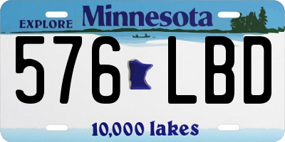 MN license plate 576LBD